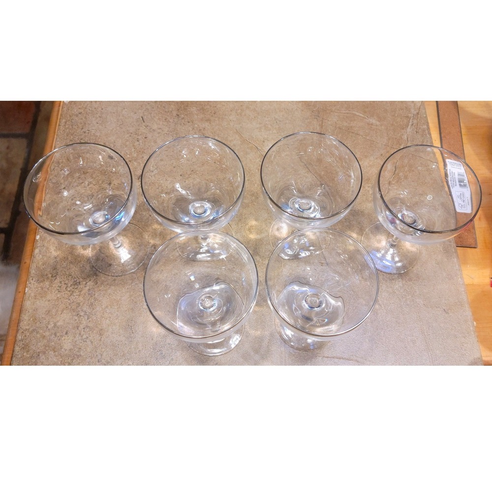 Set of 2 Lenox Ariel Champagne Coupe Glasses Crystal Vintage Style Barware - Picture 7 of 8